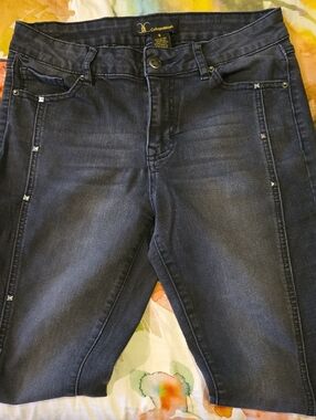 Catherine Malandrino Black Skinny Jeans with Silver Studs Size 6